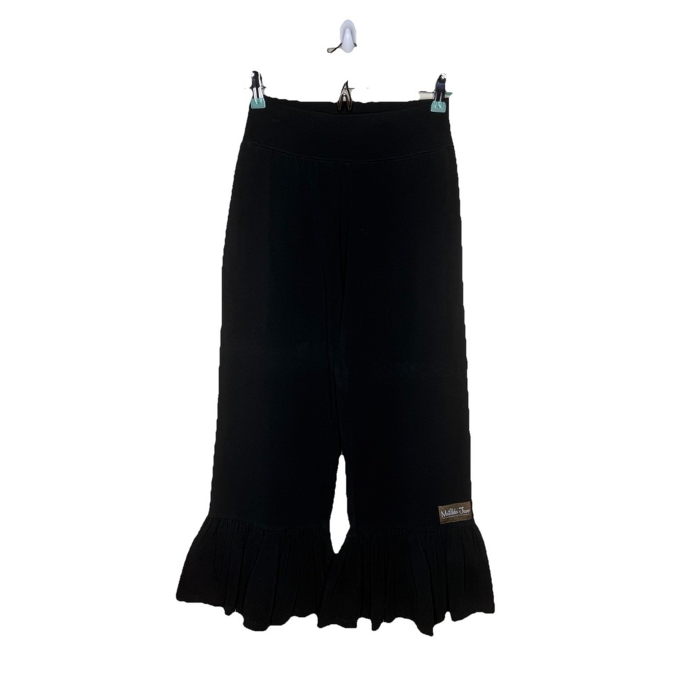 Matilda Jane Best Big Ruffle Crop Pants Women's Small Black